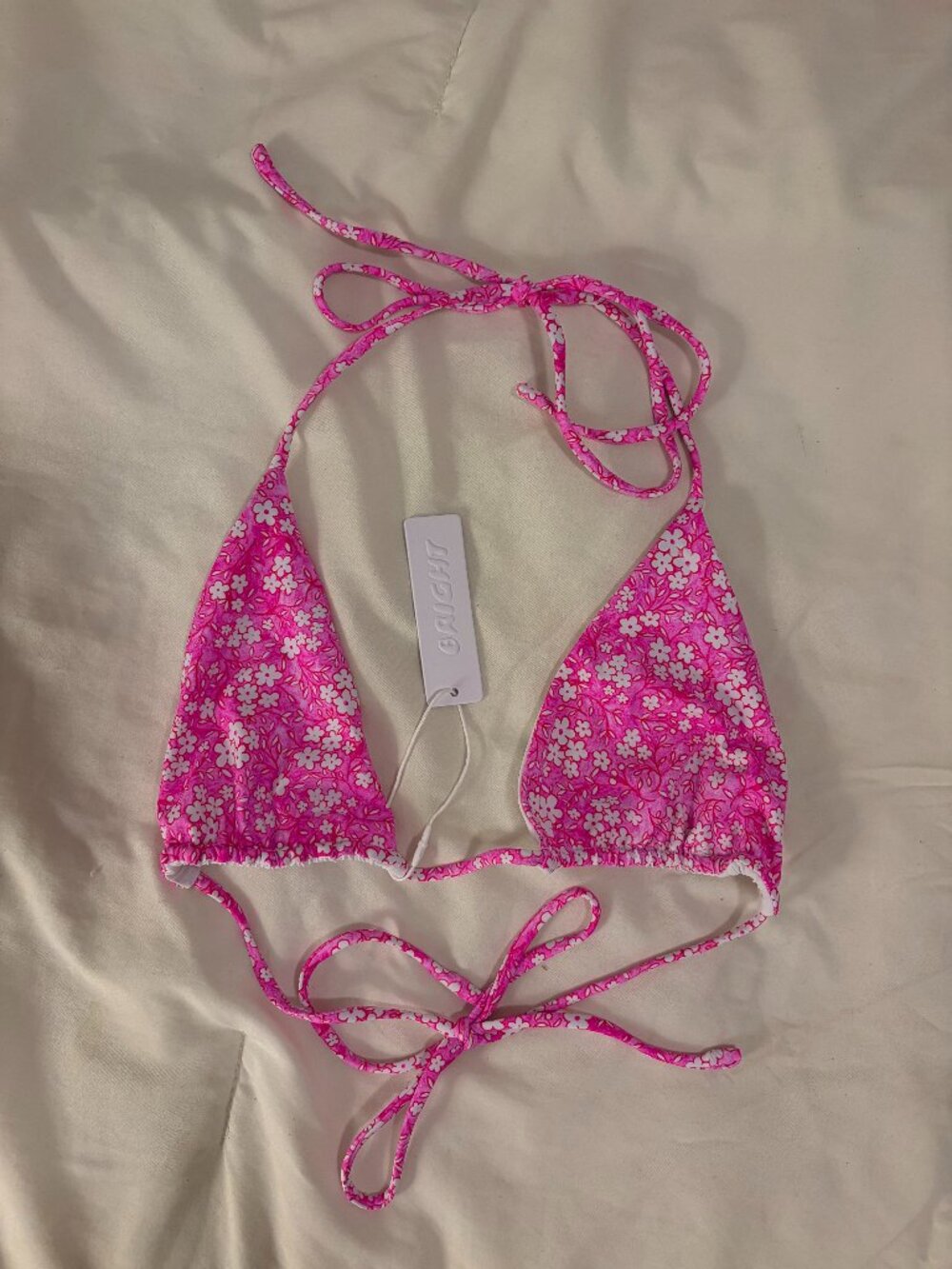 Bright Swimwear pink bikini top size medium